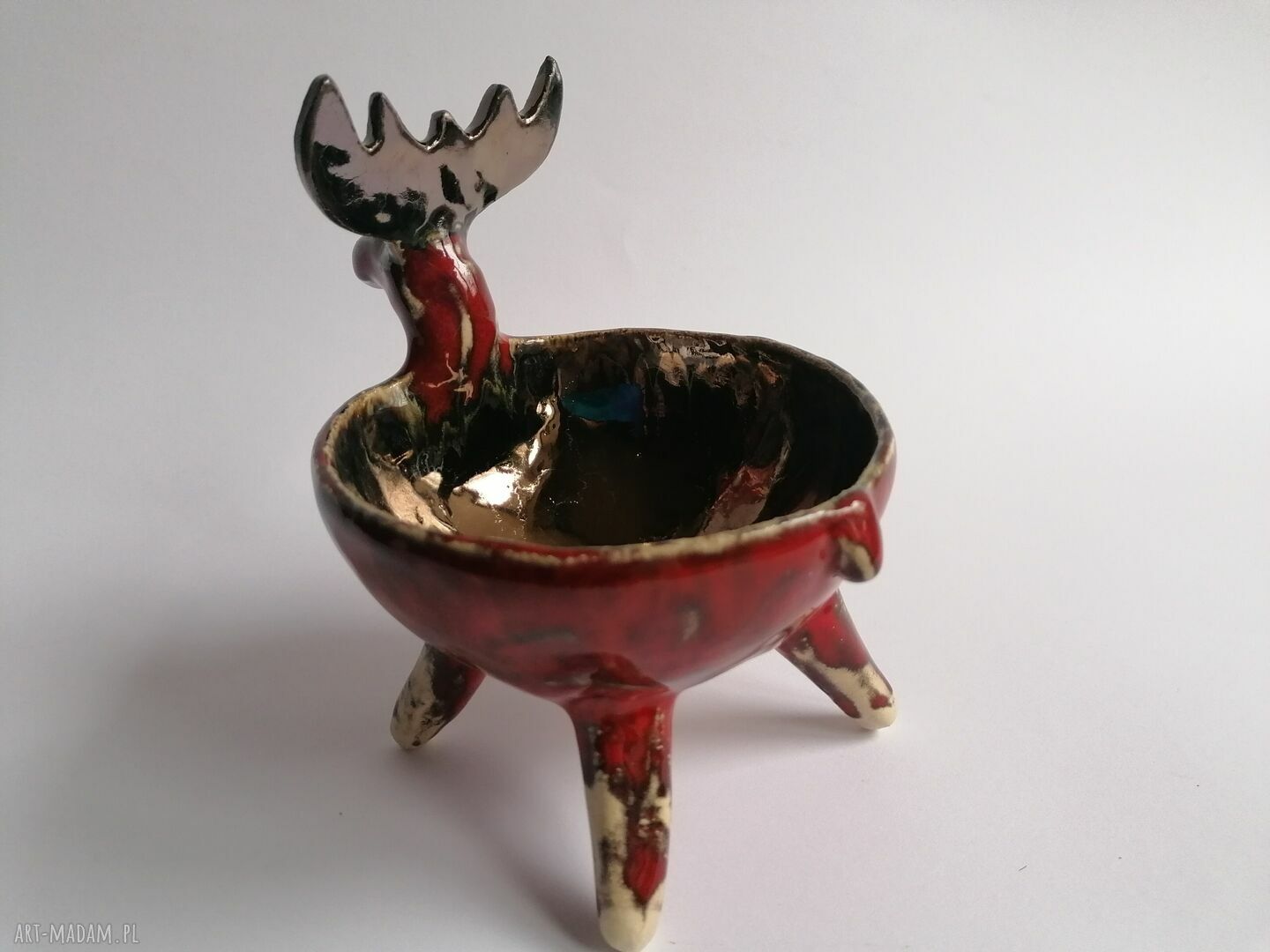 Miseczka renifer Rudolf - ceramika handmade na święta