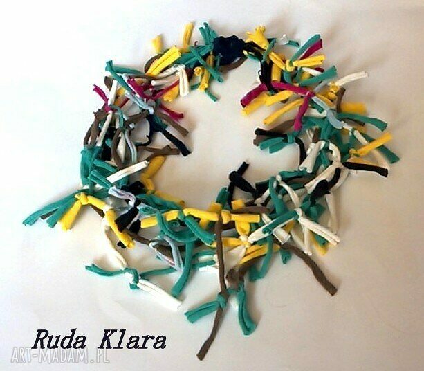 Naszyjnik dzianinowy wije się wokół głowy - Ruda Klara (handmade)