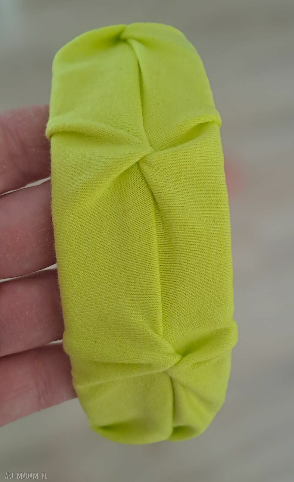 Opaska handmade limonka - ręcznie uszyta opaska damska