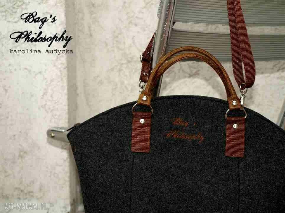 Shopper Bag w stylu folk z kitą
