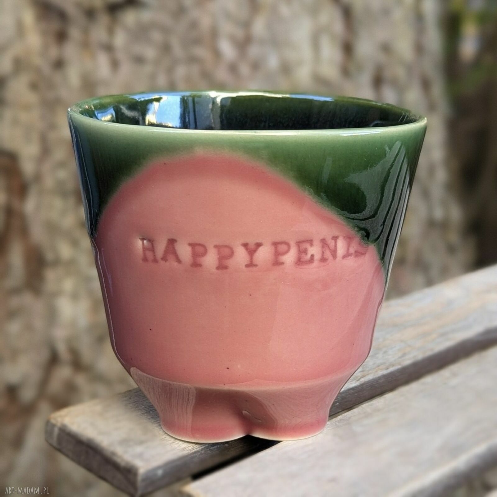 HAPPYPENIS, czarka ceramiczna z błyszczącym szkliwem - 340 ml