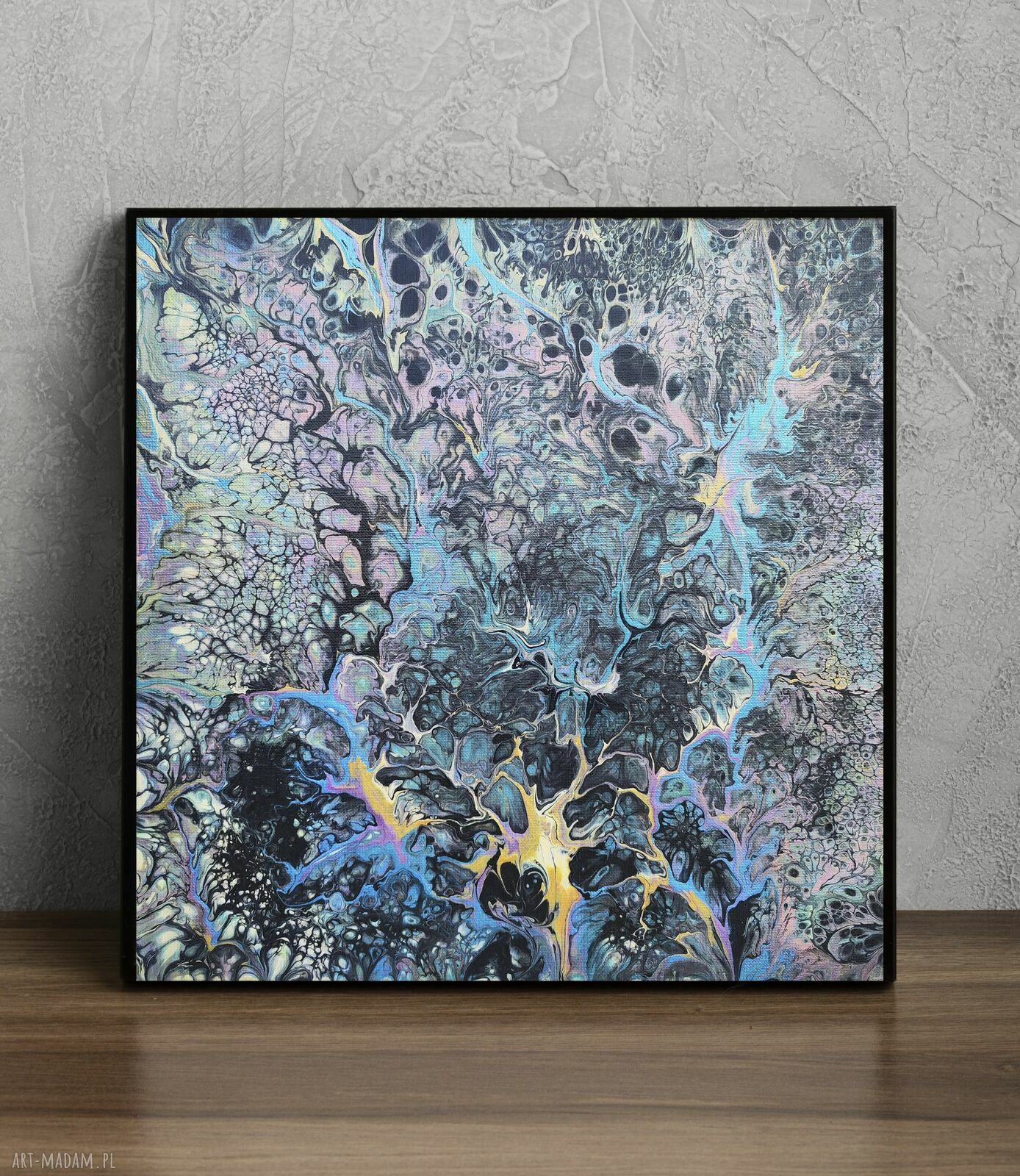 Harmonia Cieni - abstrakcyjny obraz akrylowy 40x40 cm bez ramy