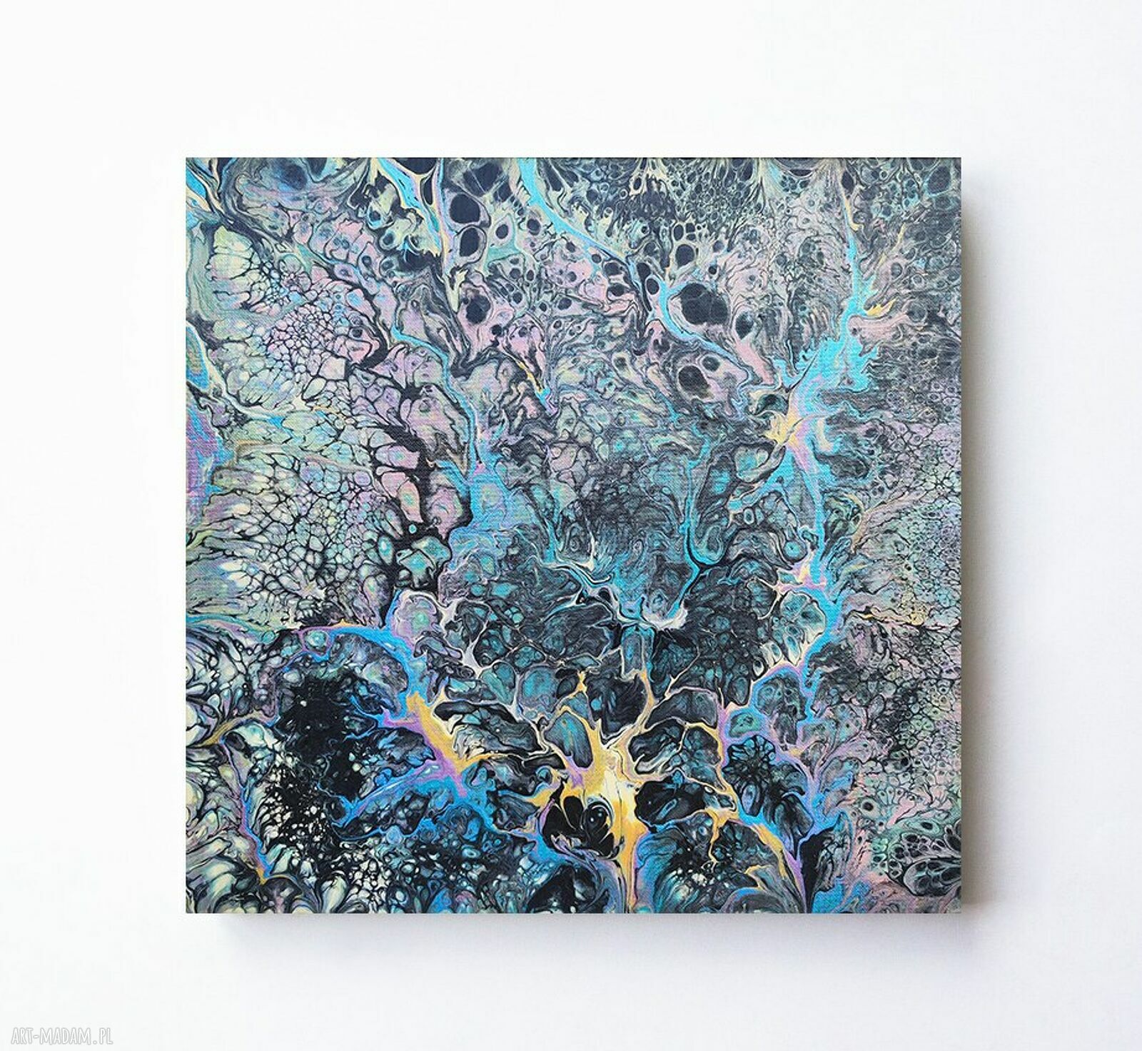 Harmonia Cieni - abstrakcyjny obraz akrylowy 40x40 cm bez ramy