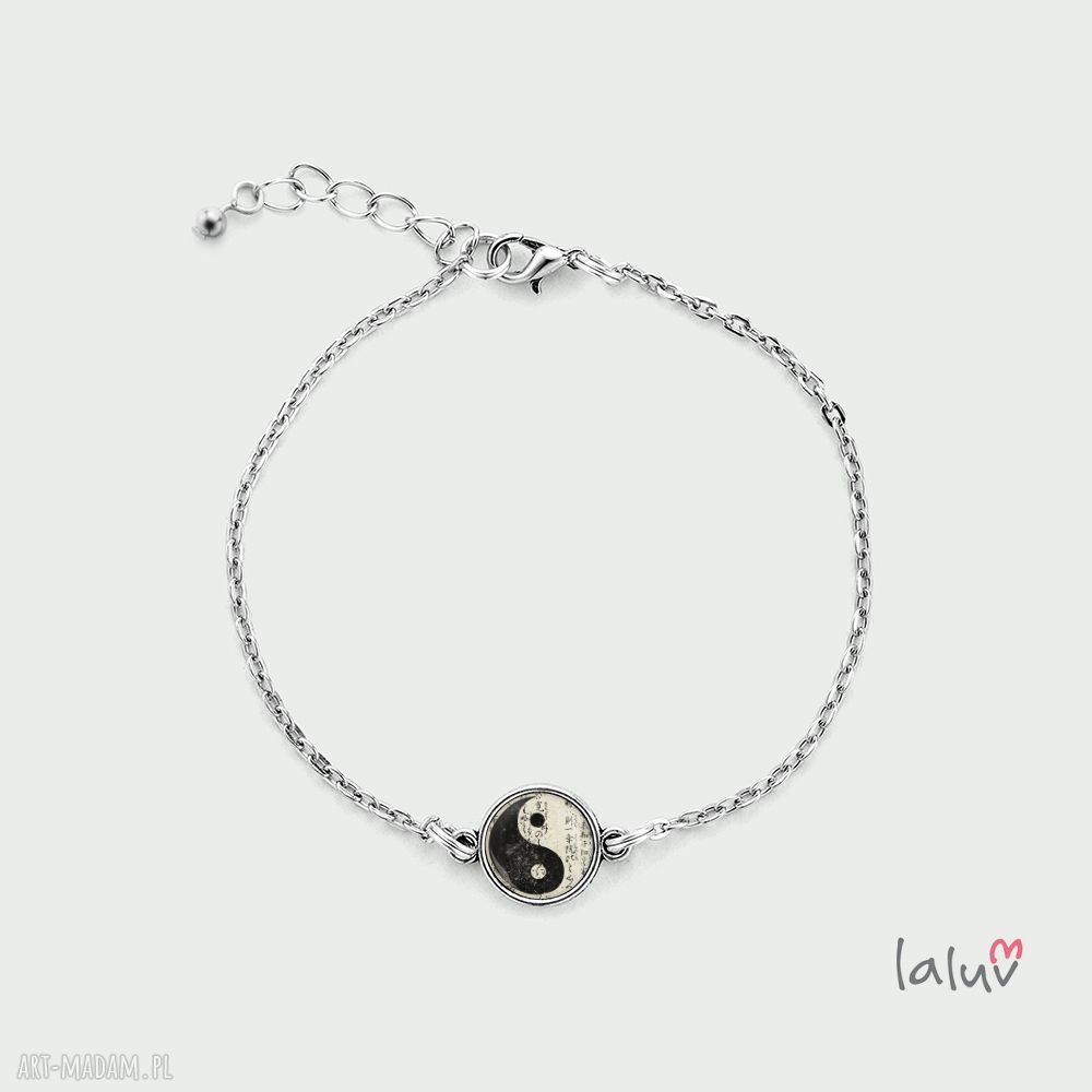 Mini bransoletka Yin Yang - symbol harmonii, ręcznie robiona, regulowana