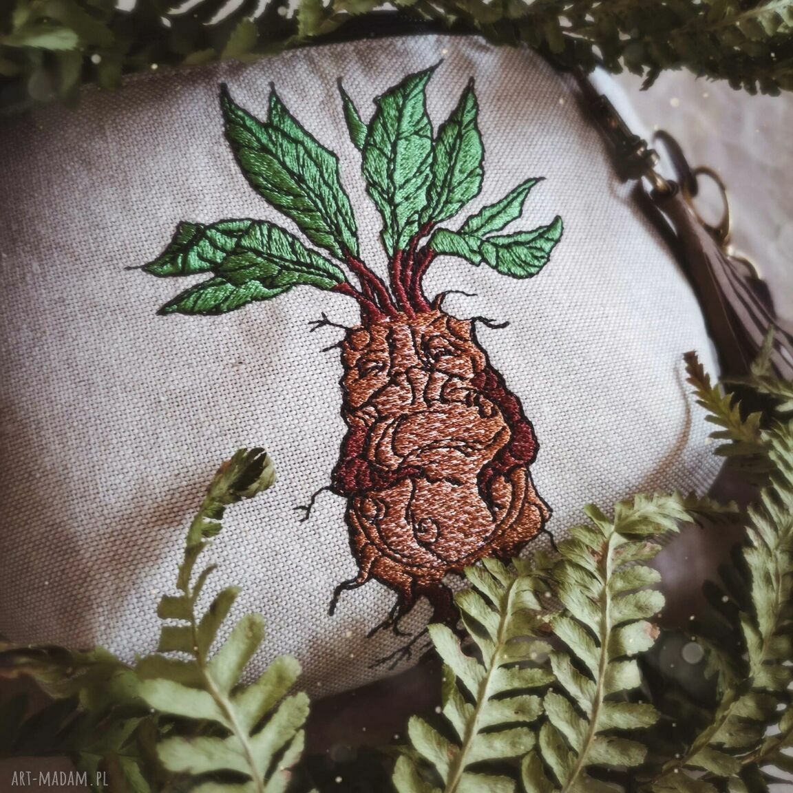 Nerka mini Mandragora mała lniana - ręcznie robiona Zapetlona Nitka