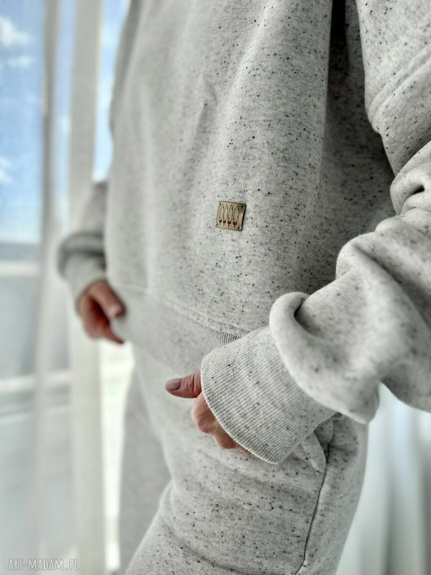 Harvest Moon / salt & pepper - ocieplana bluza damska oversize