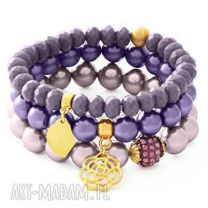 lavoga heather pearl violet glass pearl ote bransoletki