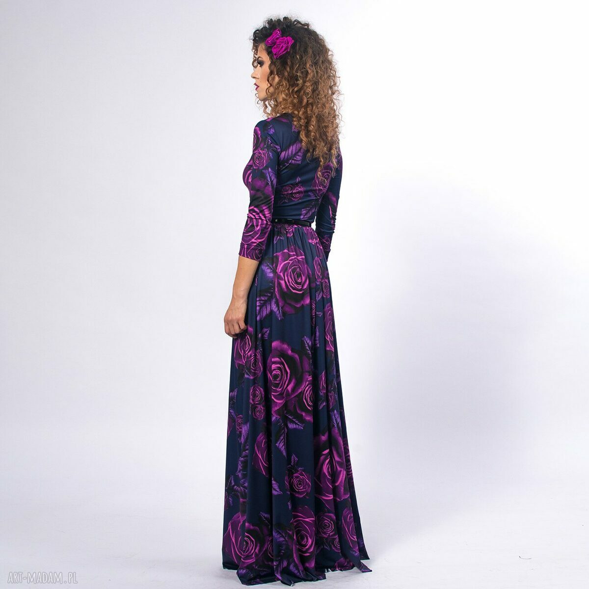 Helena - Magic Rose, elegancka długa sukienka maxi