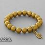 bransoletki zawieszka cream jade & golden hematite set