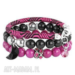 fuchsia black & silver set l198 lavoga