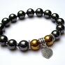 hand made bransoletki hematite graphite and gold