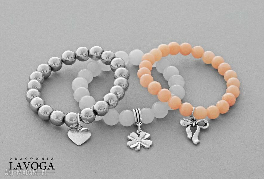 bransoletki: Hemtaite with heart pendant in silver. Ręczne wykonanie