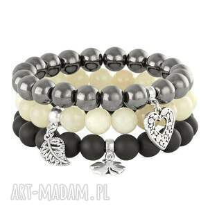 steel cream & black set