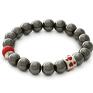 ręcznie wykonane bransoletki steel hematite & red point with crystal bead