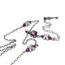 trendy naszyjniki srebro key /garnet/ -