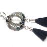 handmade kolczyki labradoryty wianki boho grey - navy//