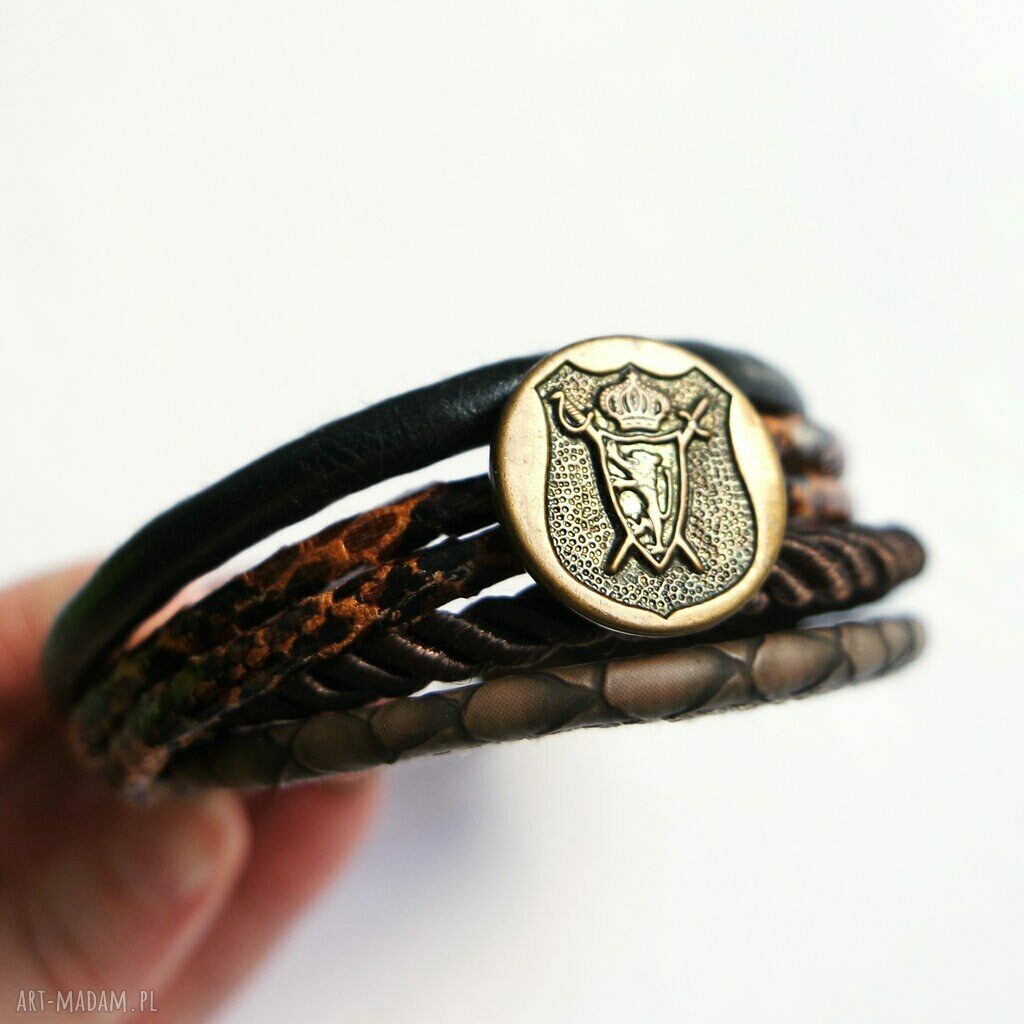 Bransoletka handmade Herb lew - unisex