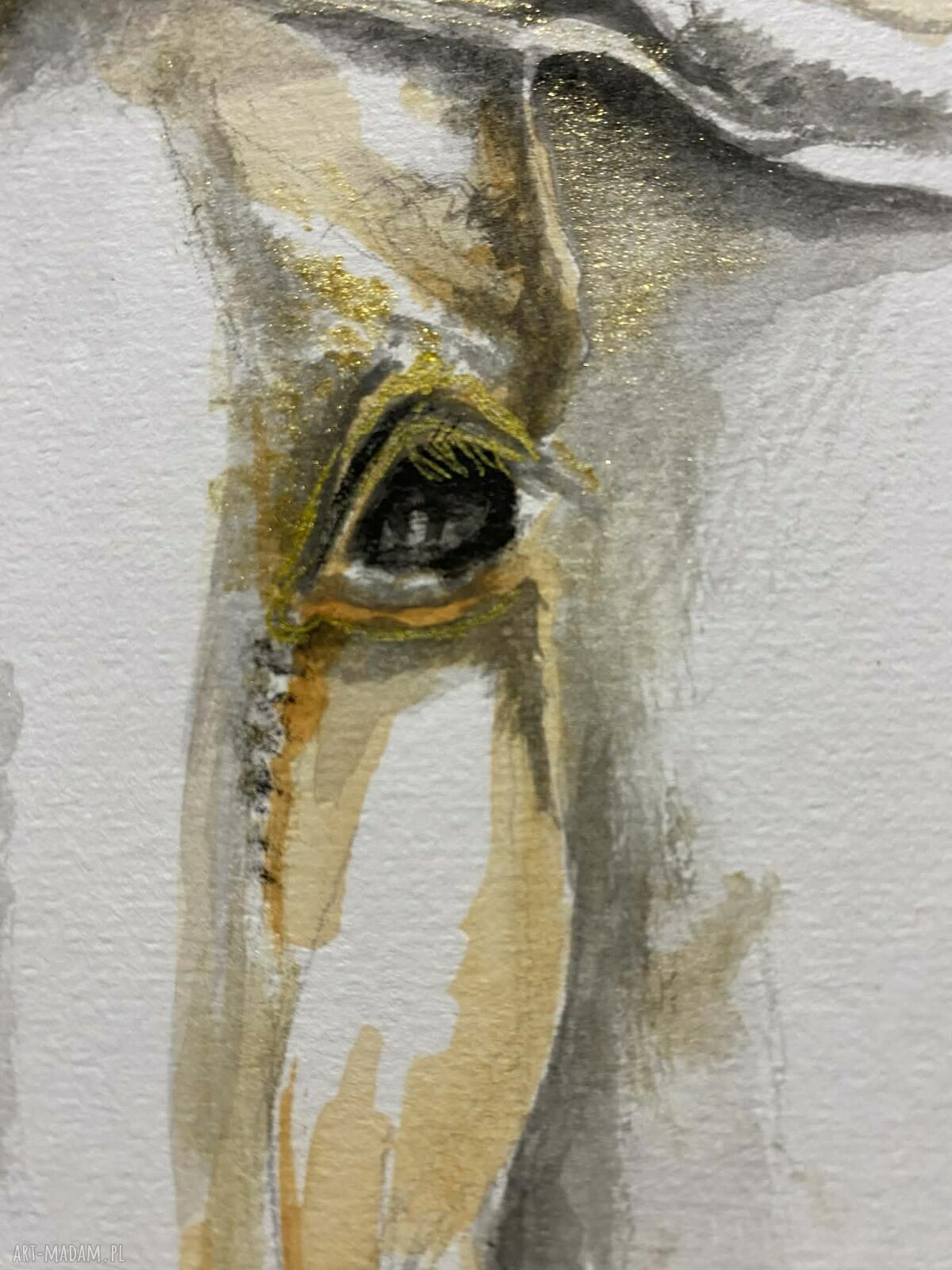 Herbaciany koń - akwarelowa grafika z koniem 21 x 29,5 cm Agnieszka Antczak