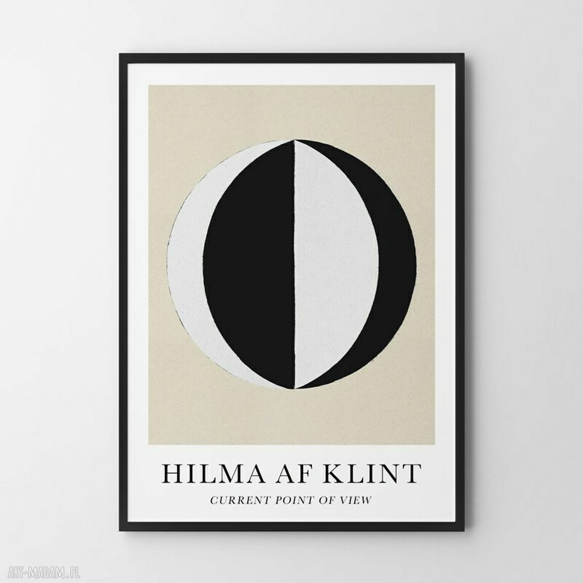 Plakat 40x50 cm Hilma af Klint - geometria i abstrakcja w beżach, bieli i czerni