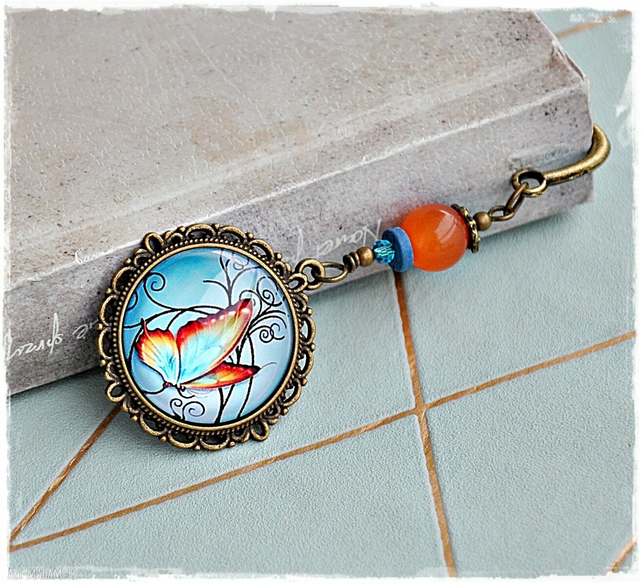 Motyl ulotna zakładka do książki Handmade