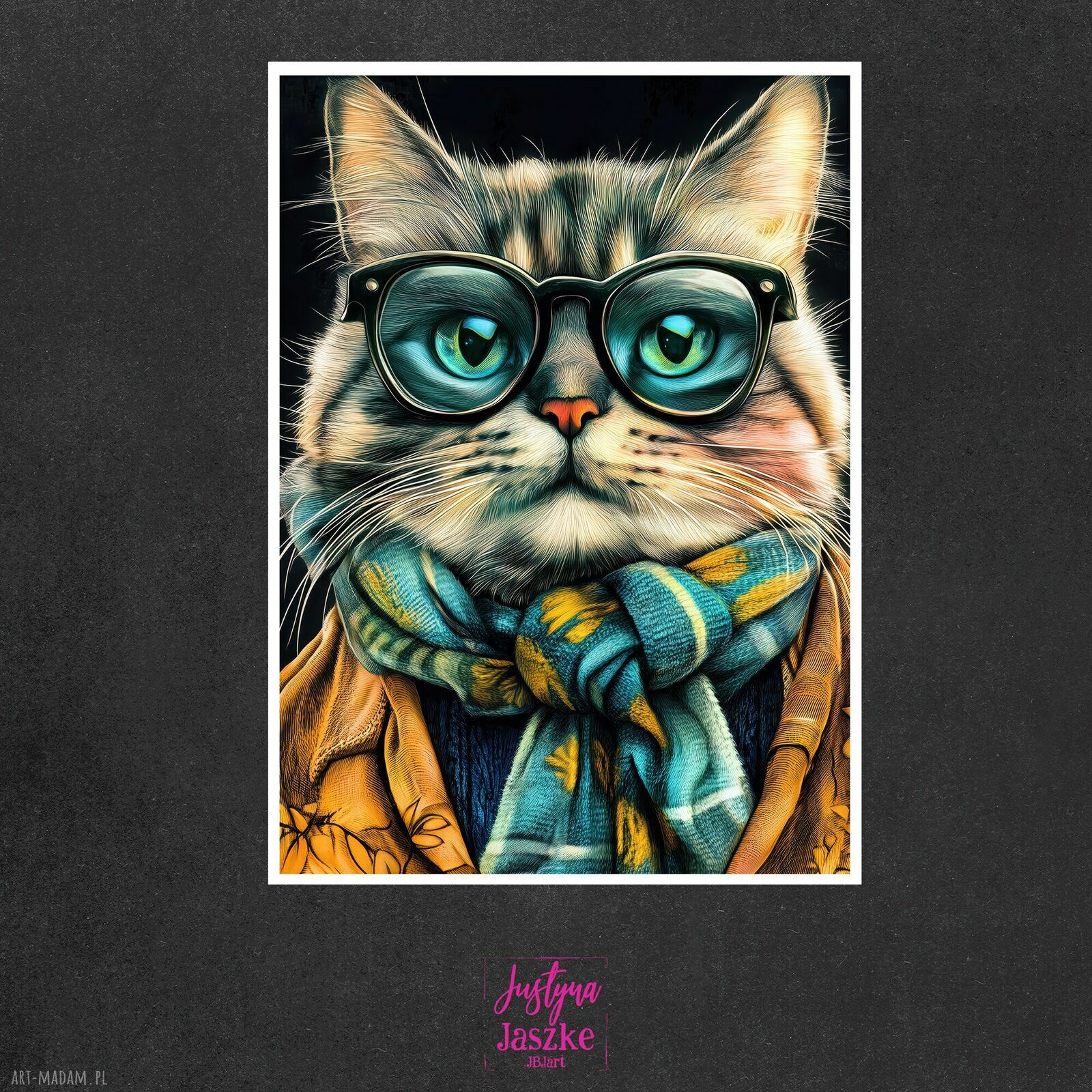 Hipsterskie koty - zestaw 9 grafik 13x18 cm (plus 1 gratis)