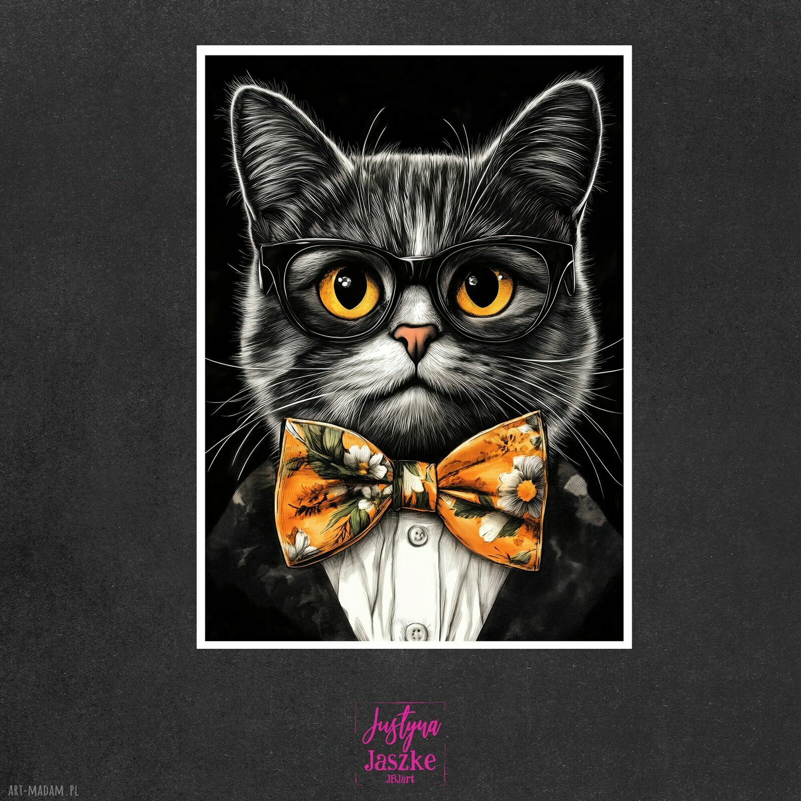 Hipsterskie koty - zestaw 9 grafik 13x18 cm (plus 1 gratis)