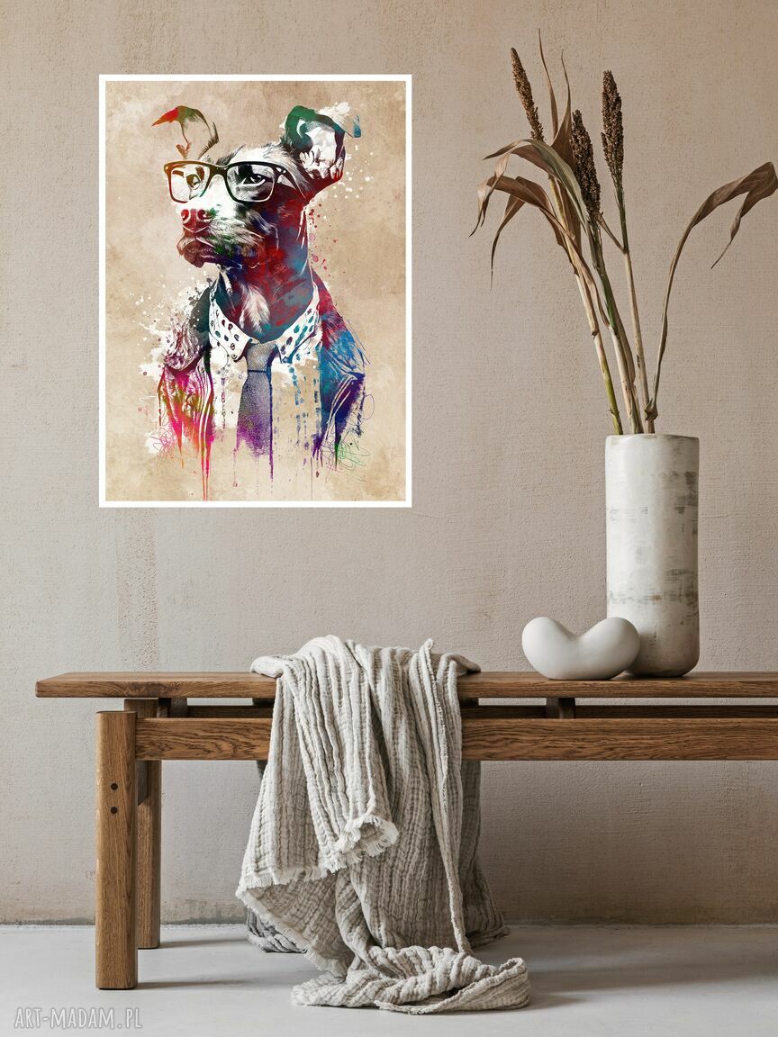 Hipsterskie psy - zestaw 2 grafik A4