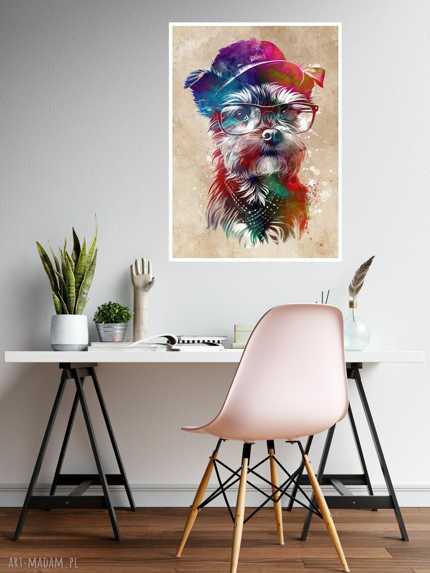 Hipsterskie psy - zestaw 2 grafik A4