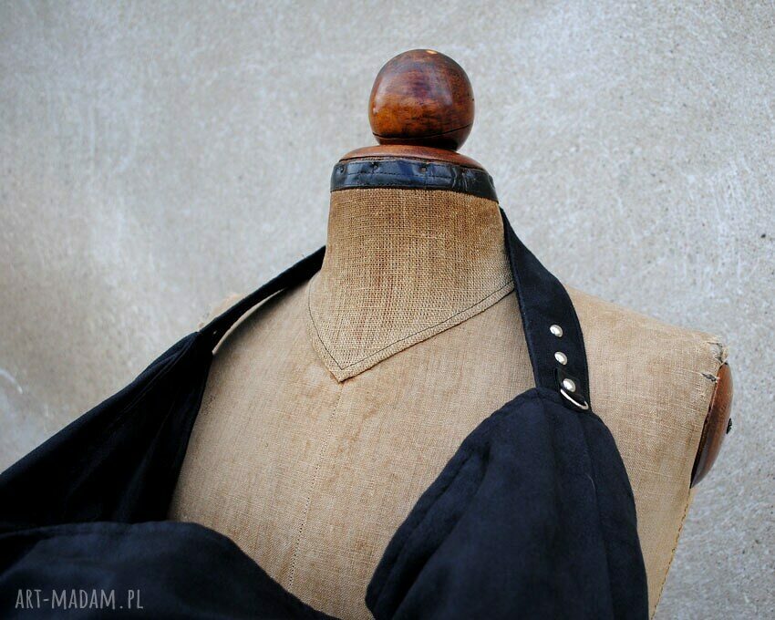 Hobo XXL na ramię Grafit Rock 'True Colors...' - wygodna torba handmade z zamszu