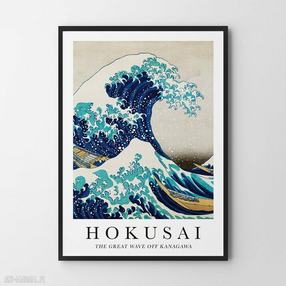 Plakat Hokusai - Wielka Fala u Kanagawy - 40x50 cm do wnętrza