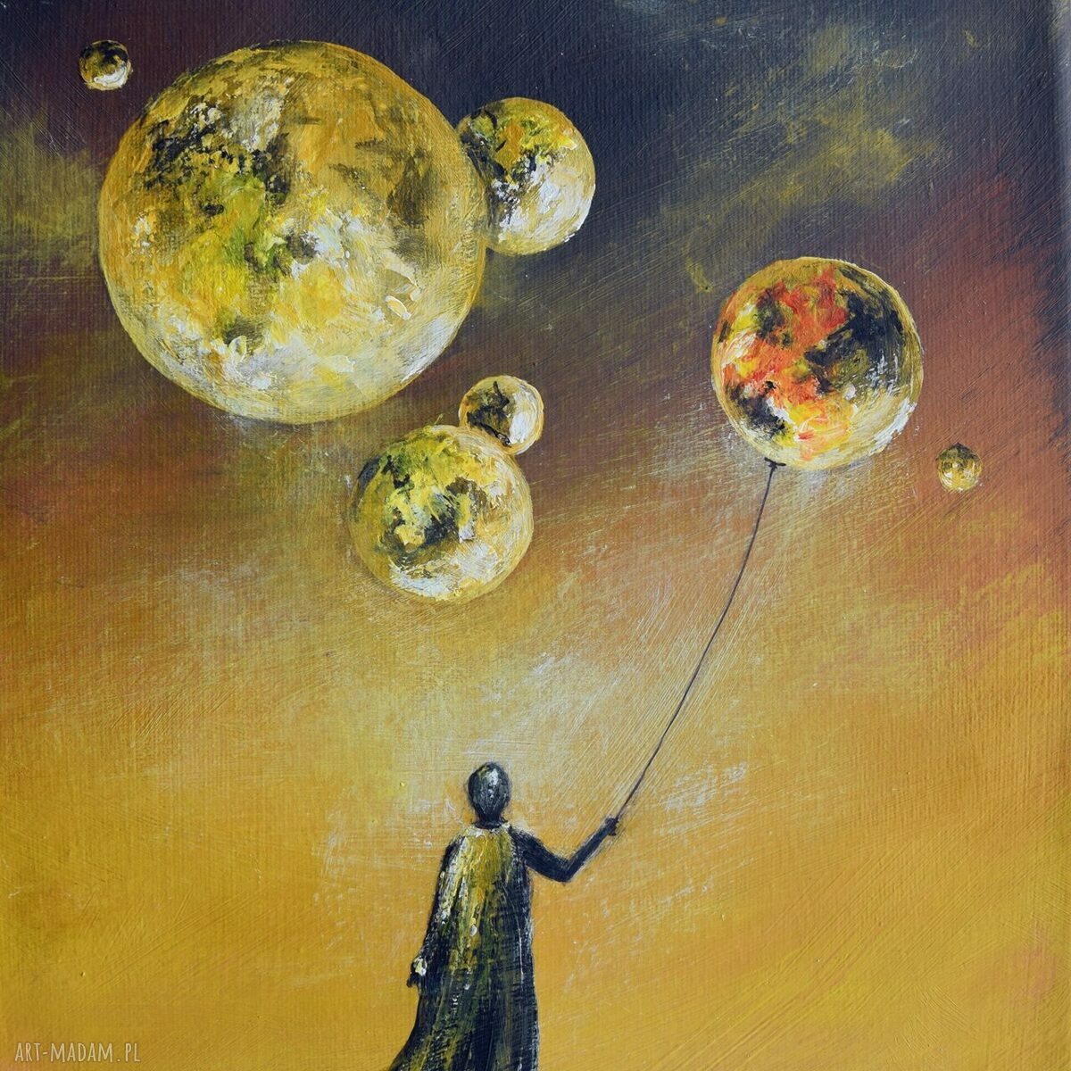 Hold my world - obraz realizm bajkowy i surrealizm na płótnie