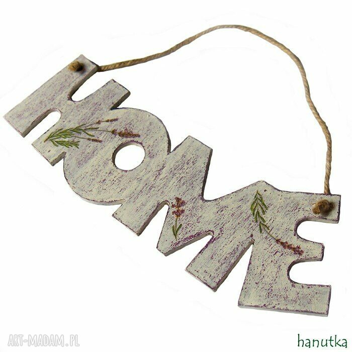 Drewniana zawieszka „Dom” z lawendą - shabby chic
