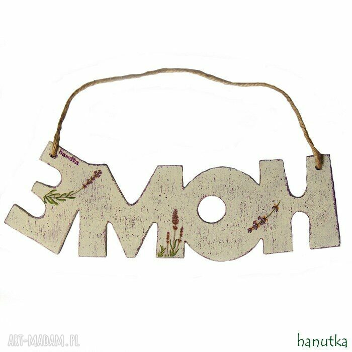 Drewniana zawieszka „Dom” z lawendą - shabby chic
