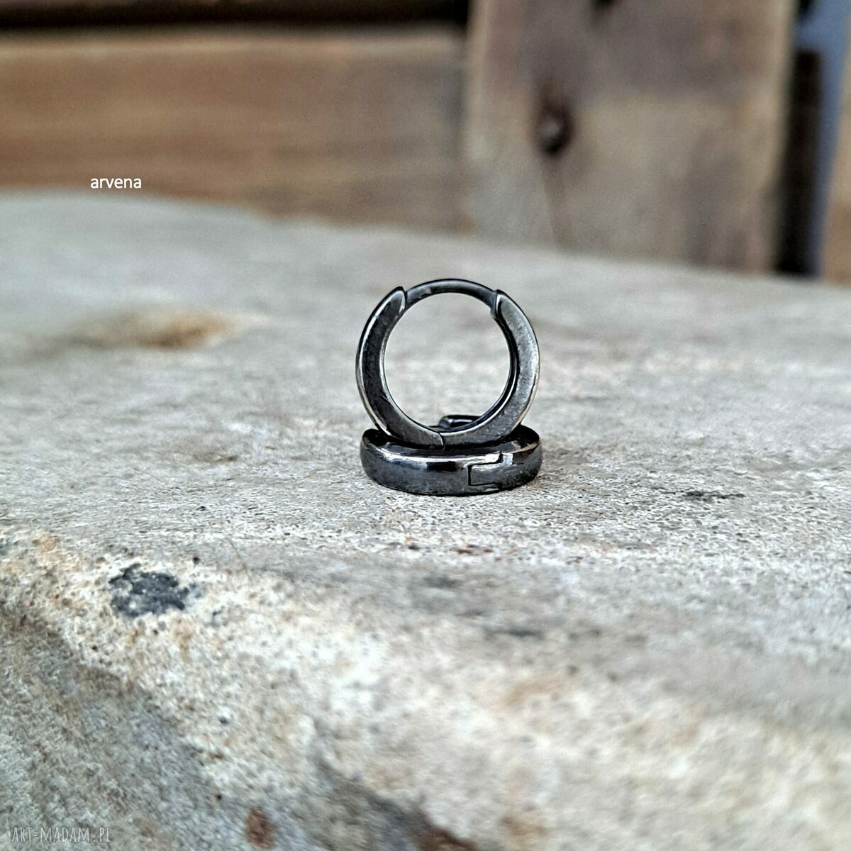 HOOP - kajdanki 02 - minimalistyczne kolczyki obręcz ze srebra 925