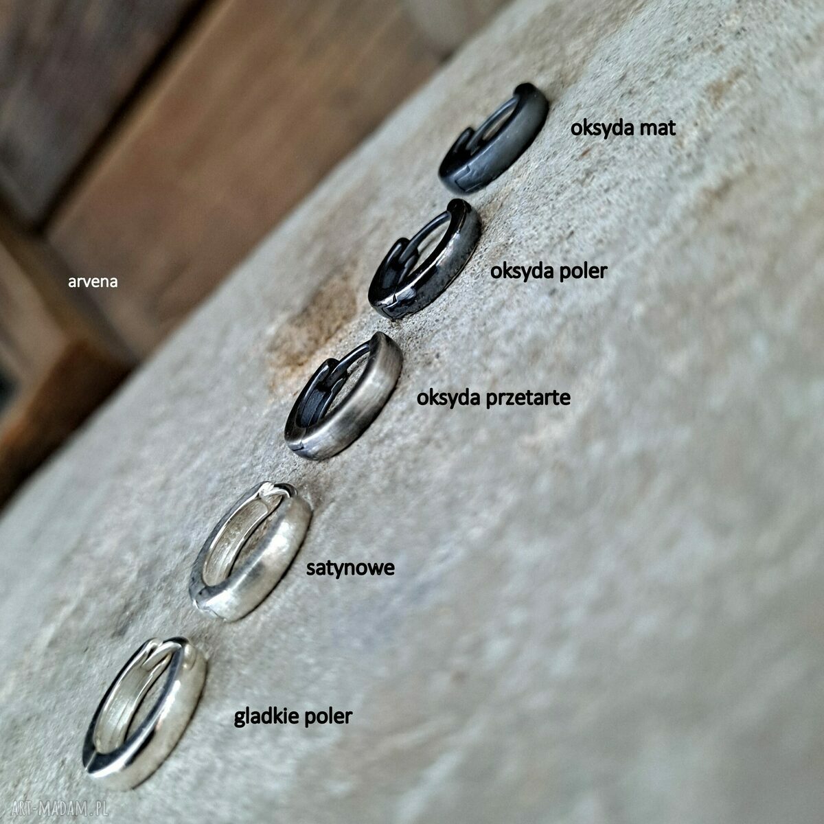 HOOP - kajdanki 02 - minimalistyczne kolczyki obręcz ze srebra 925