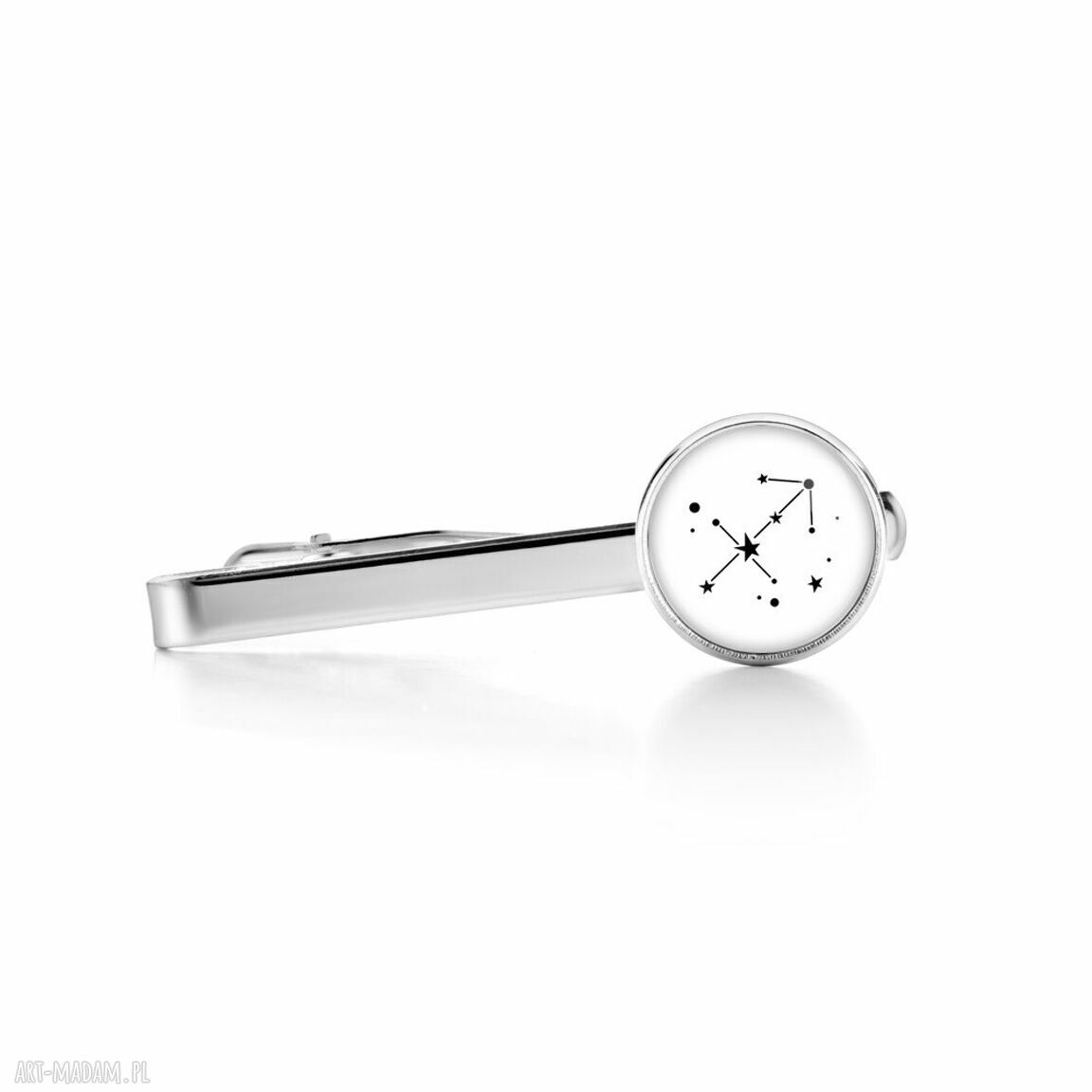 Spinka do krawata z grafiką znaku - ręcznie wykonana