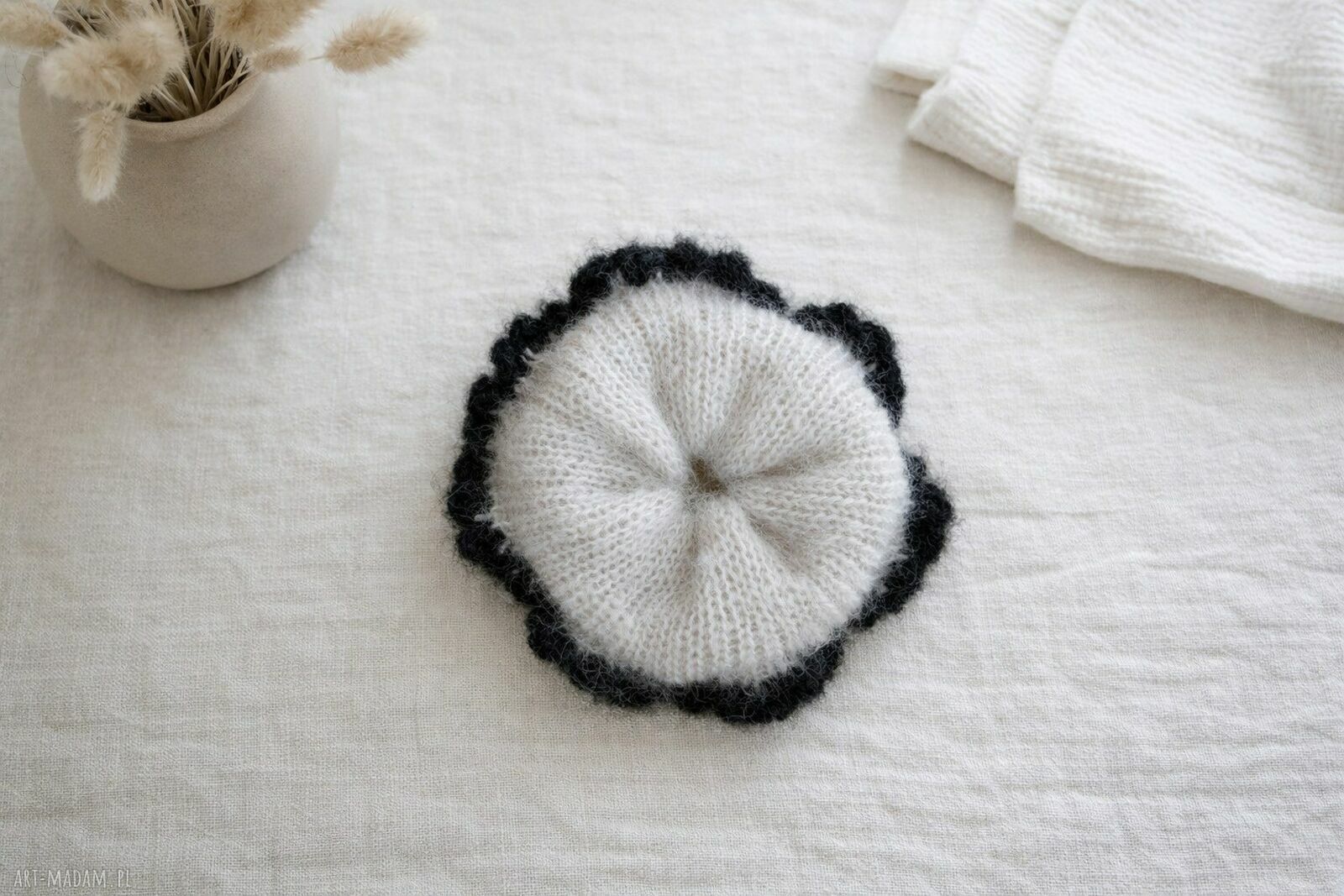 Hoshi gumka scrunchie z baby alpaki i wełny merino - handmade