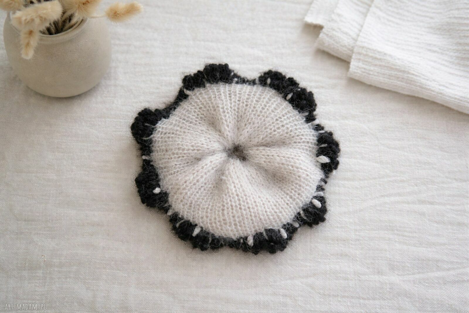 Hoshi gumka scrunchie z baby alpaki i wełny merino - handmade
