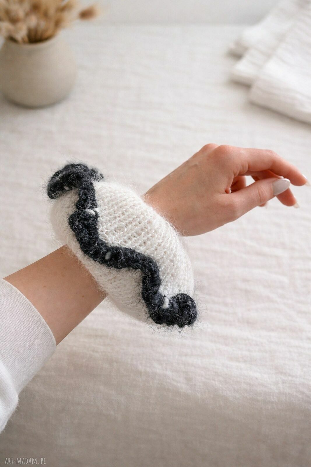 Hoshi gumka scrunchie z baby alpaki i wełny merino - handmade