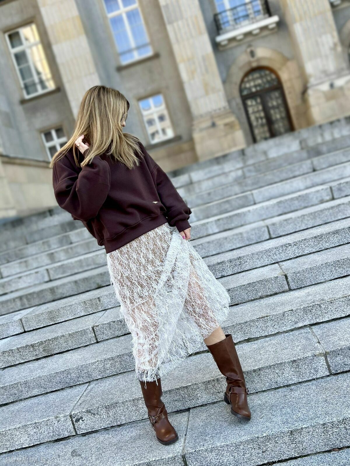 Hot Chocolate - klasyczna ocieplana bluza bawełniana oversize Bohemian Soul (handmade)