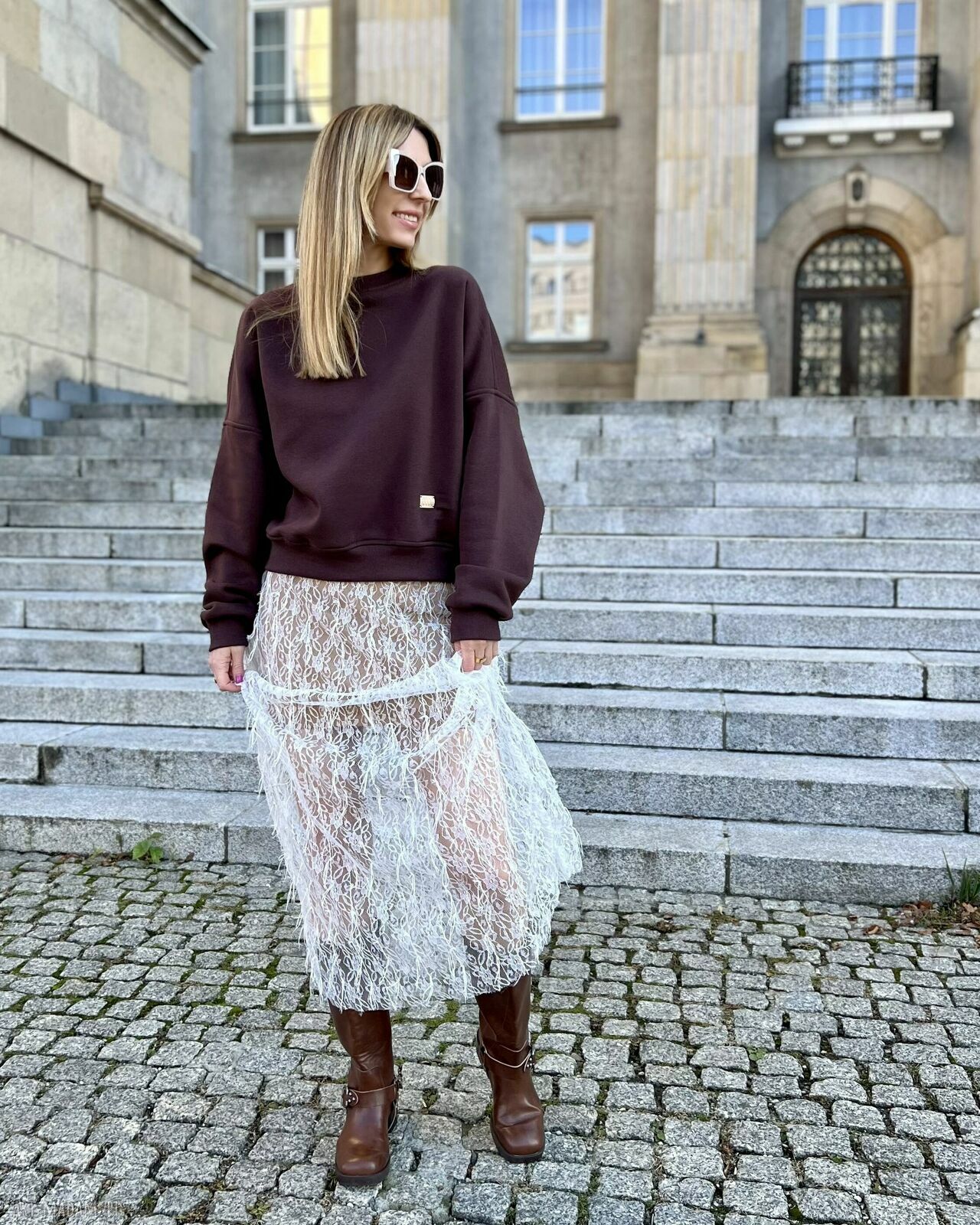 Hot Chocolate - klasyczna ocieplana bluza bawełniana oversize Bohemian Soul handmade