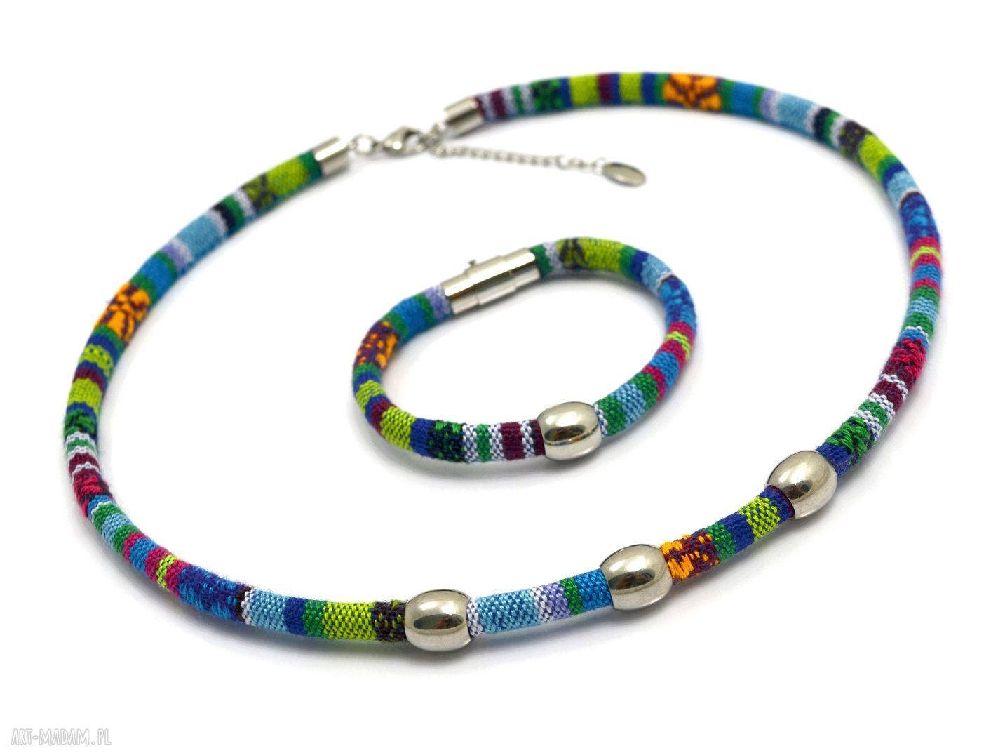 Naszyjnik i bransoletka BOHO AZTEQ w stali szlachetnej