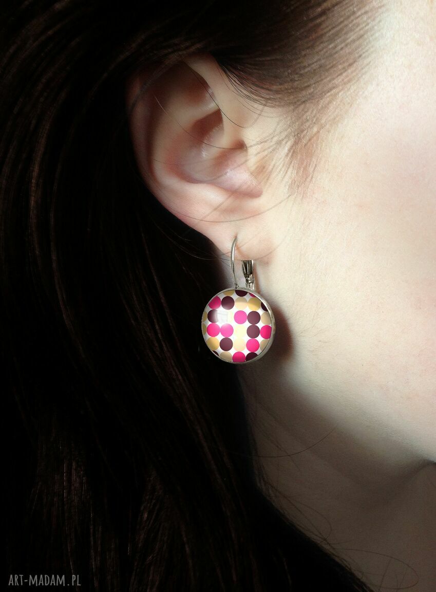 kolczyki: I love 60s Duże kolczyki wiszące handmade