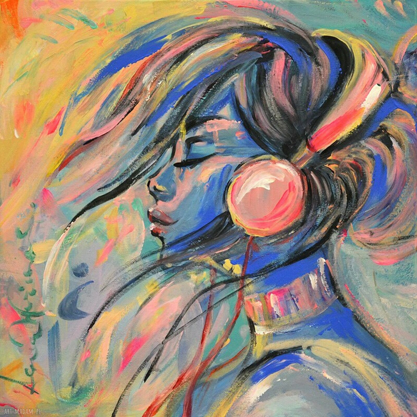 I love music - obraz akrylowy na płótnie 50x50 cm