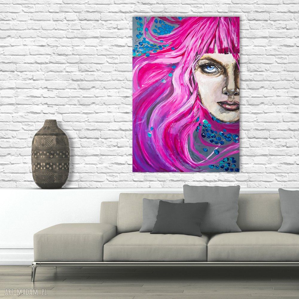 I SEE YOU - portret kobiety, obraz akrylowy na płótnie 100x70 cm (Adriana Laube)
