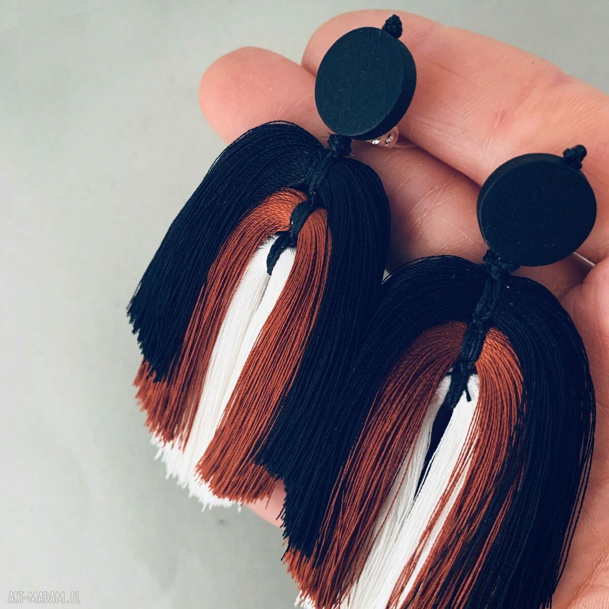 Klipsy Ida w stylu etno boho z chwostami - lekkie i wygodne (10 cm)