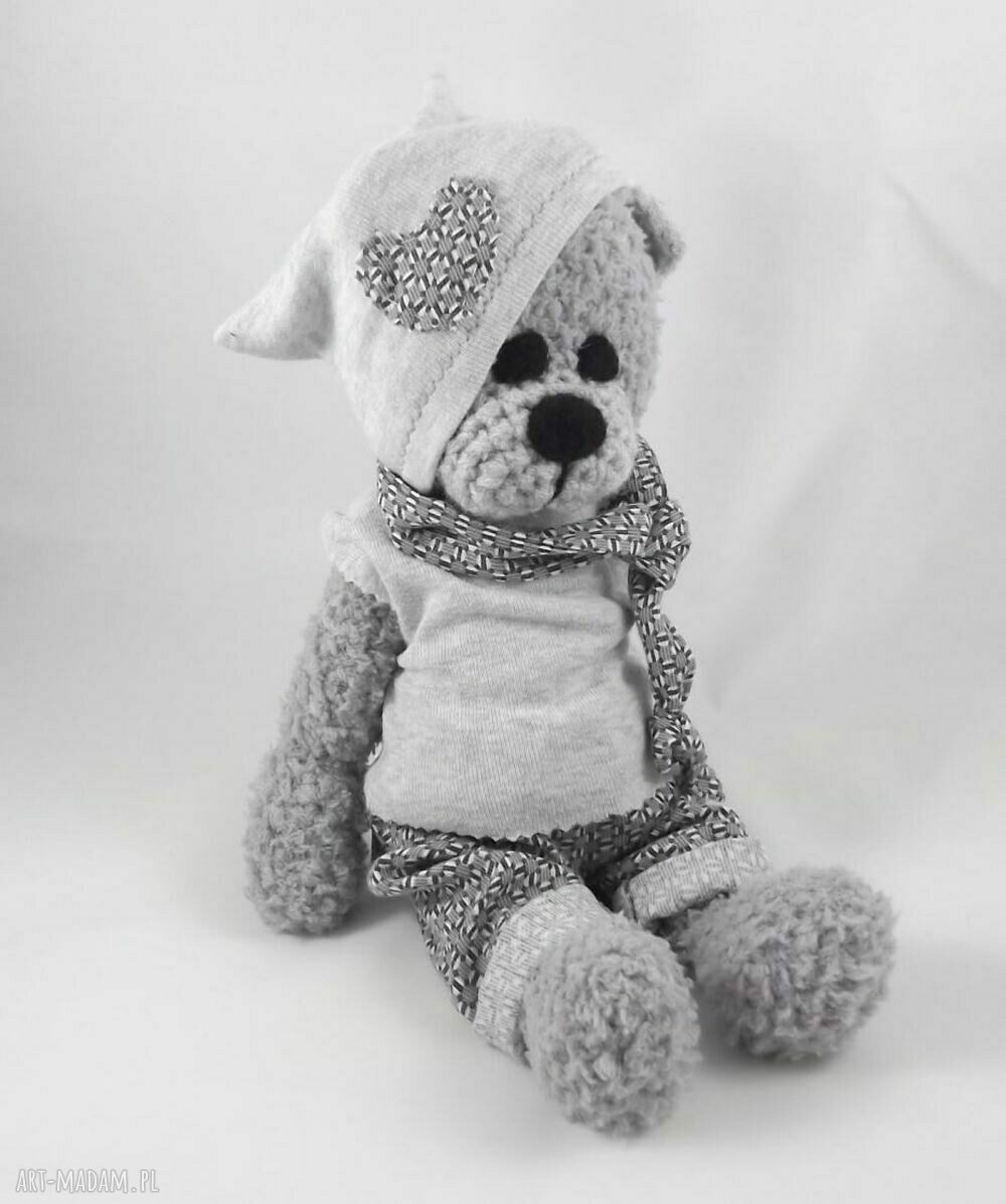 Ignaś - szydełkowa maskotka miś amigurumi 36 cm