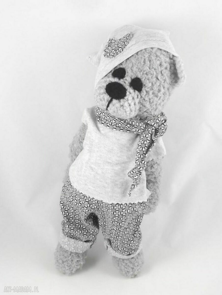 Ignaś - szydełkowa maskotka miś amigurumi 36 cm
