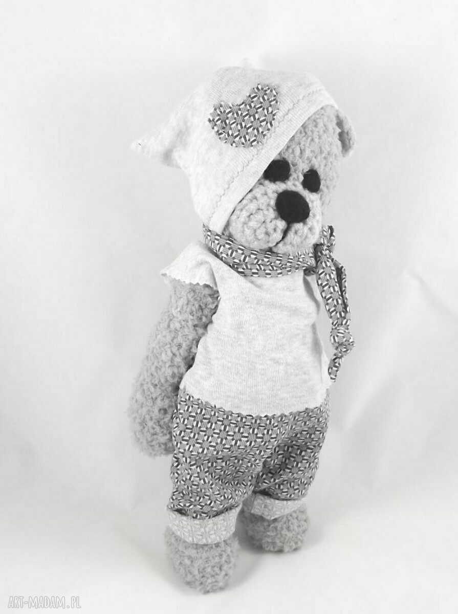 Ignaś - szydełkowa maskotka miś amigurumi 36 cm