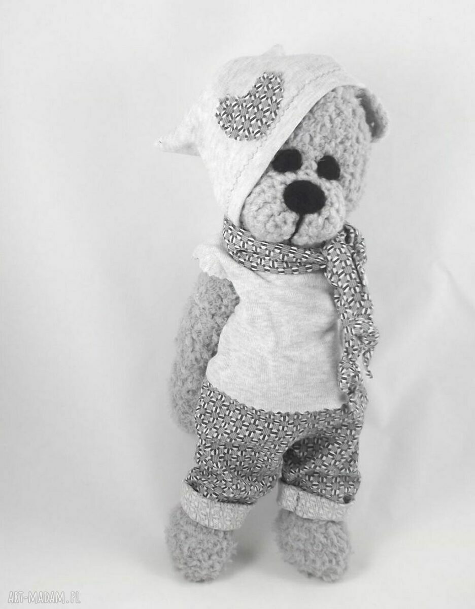 Ignaś - szydełkowa maskotka miś amigurumi 36 cm